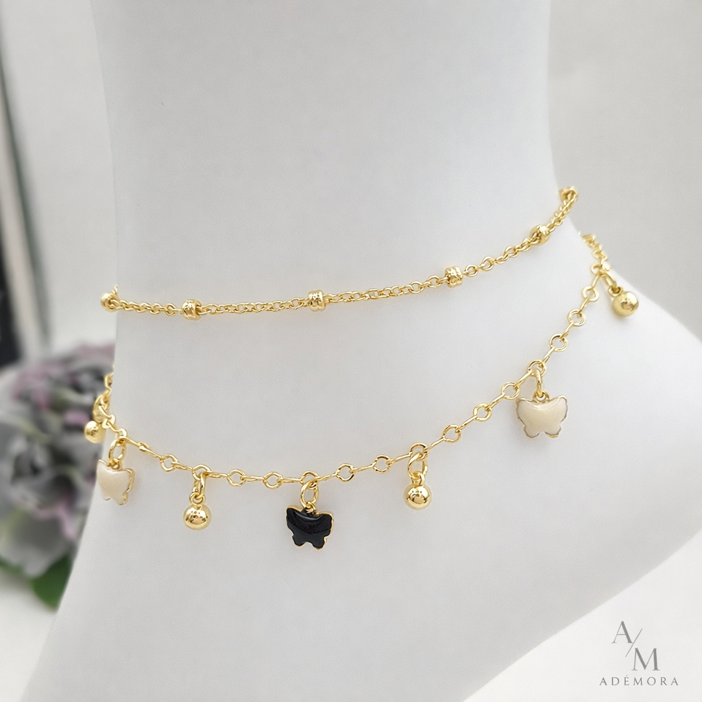 Lunaria Butterfly Charm Anklet